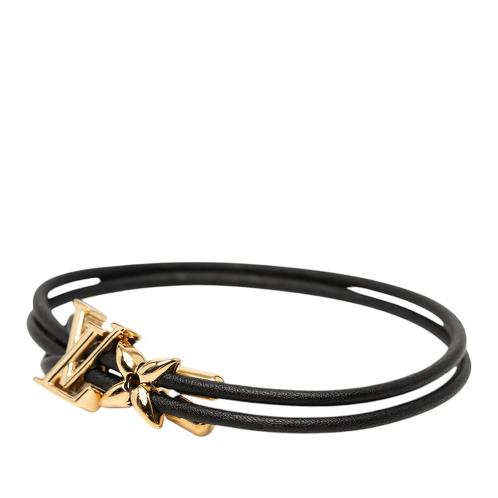 LOUIS VUITTON Black Leather Charm Bracelet - Picture 2 of 5